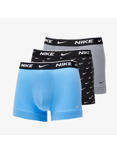 Boxerky Nike Dri-FIT Trunk 3-Pack Swoosh Print/ Grey/ University Blue