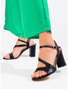 GOODIN Elegant women's sandals on the post Shelvt black