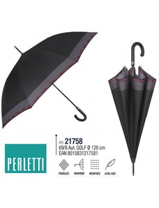 PERLETTI Technology, Pánsky palicový dáždnik / čierna, 21758