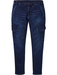 bonprix Teplákové džínsy, Regular Fit Tapered, farba modrá