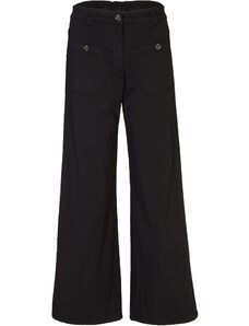 bonprix Twillové nohavice so širokým strihom a pohodlným pásom, po členky, farba čierna, rozm. 54