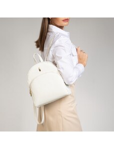 Stredne veľký biely kožený ruksak / baroh Wojewodzic 31906/FD17/Z