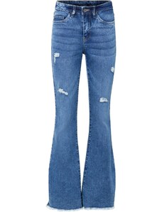 bonprix Zvonové džínsy s rozparkami, farba modrá