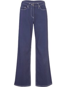 bonprix Twillové nohavice, so širokým strihom a kontrastnými prešívaniami, farba modrá