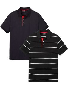bonprix Polo tričko (2 ks v balení), farba čierna, rozm. 68/70 (4XL)