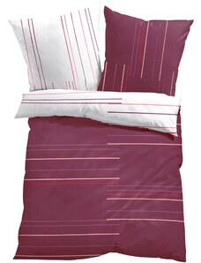 bonprix Obojstranná posteľná bielizeň s pásikmi, farba fialová, rozm. 1x 80/80 cm, 1x 135/200 cm