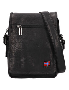 Pánska kožená taška cez rameno Nordee Polo - čierna