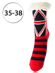 LOOKeN SM-HL-2028-AJ6 Dámske ponožky TERMAL z ovčej vlny, 35-38 vlajka