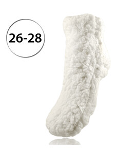 LOOKeN SM-HL-3107 Detské ponožky na spanie z ovčej vlny, 26-28, jednofarebné, biela