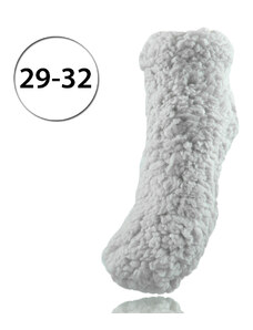 LOOKeN SM-HL-0731 Detské ponožky na spanie z ovčej vlny, 29-32, jednofarebné, svetlošedá