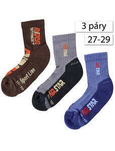 Happy Feet 1681 Detské chlapčenské športové ponožky 27-29, viacfarebné 3ks