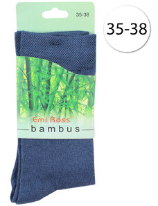 Emi Ross B-0011 Dámske ponožky z bambusového vlákna, 35-38, 1 pár, modré