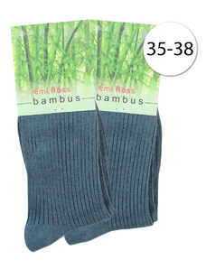 Emi Ross B-2100 Dámske ponožky z bambusového vlákna, 35-38, 2 páry, modré