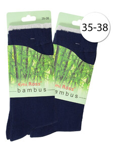 Emi Ross B-3556 Dámske ponožky z bambusového vlákna, 35-38, 2 páry, modré
