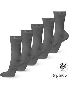 WOJMAX WJ-6 Dámske bavlnené froté ponožky 5párov, 35-37, sivá