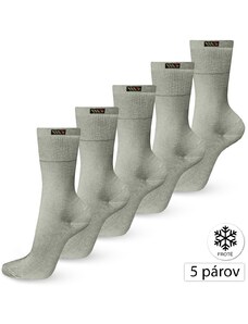 WOJMAX WJ-8 Dámske bavlnené froté ponožky 5párov, 35-37, zelená