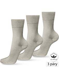 Happy Feet HF-27 Bavlnené pánske ponožky 3páry, 44-46, hnedá