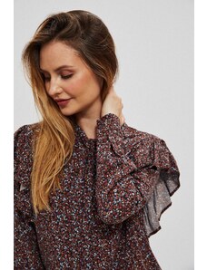 Moodo Shirt with tied neckline and ruffles