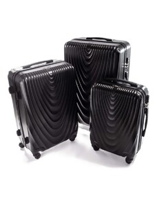 Rogal Čierna sada 3 škrupinových kufrov "Motion" - veľ. M, L, XL