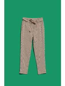 Moodo LADIES TROUSERS L-SP-4015 BROWN_OFF WHITE