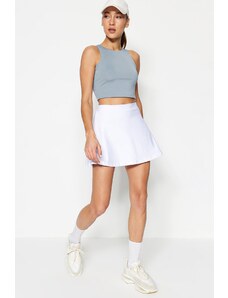 Trendyol Collection Biela 2-vrstvová tenisová pletená sukňa so športovými šortkami a šortkami vo vnútri