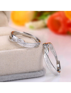 MSPERK Partnerské prstene pre dvojice s nápisom Promise