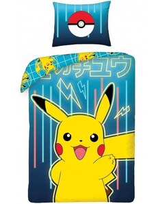 Halantex Bavlnené posteľné obliečky Pokémon Pikachu - 100% bavlna - 70 x 90 cm + 140 x 200 cm