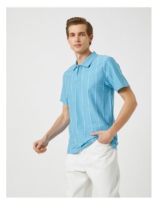 Koton Polo tričko s výstrihom, slim strih, bavlna na gombíky.