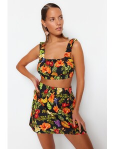 Trendyol Collection Súprava sukní s blúzkou zo 100 % bavlny s ovocným vzorom