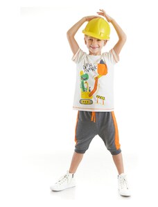 Denokids Dino At Work Boys T-shirt Capri Shorts Set