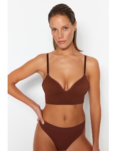 Trendyol Brown Seamless/Seamless Covered Knitted Bra