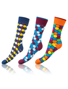 Bellinda CRAZY SOCKS 3x - Zábavné crazy ponožky 3 páry - žltá - modrá - zelená