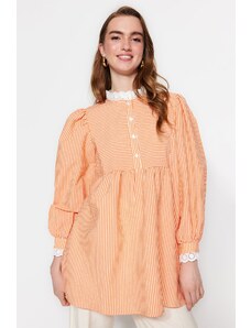 Trendyol Orange Lace Woven Seeerproof Plaid Tunic