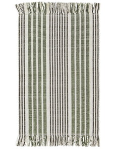 MADAM STOLTZ Bavlnená kúpeľňová predložka Green/Charcoal 60 x 90 cm