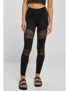 Urban Classics / Ladies Crochet Lace Inset Leggings black