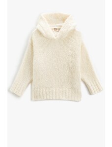 Koton Hooded Knit Sweater Basic Soft Textured Long Sleeve