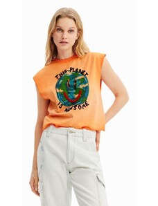 tričko Desigual Planet naranja