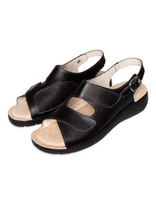 Vlnka Dámske kožené sandále na hallux Soňa čierna veľkosti obuvi - dospelí 36