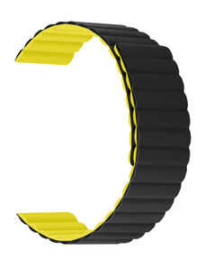 Madvell Magnetický silikónový remienok Active čierna so žltou 20mm