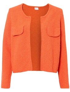 bonprix Krátky pletený sveter z bavlny, farba oranžová