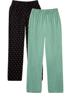 bonprix Pyžamové nohavice (2 ks v balení), farba zelená, rozm. 48/50