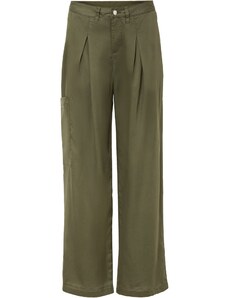 bonprix Chino nohavice so záhybmi, farba zelená, rozm. 48