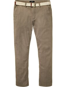 bonprix Chino strečové nohavice s komfortným strihom a opaskom, rovné, farba béžová