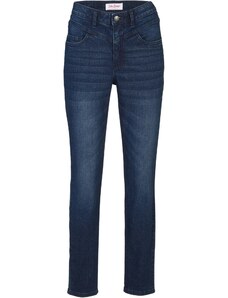 bonprix Mäkké džínsy, Skinny, vysoký pás, farba modrá, rozm. 36