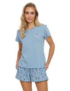 DN Nightwear Dámske pyžamo Stay positive svetlo modré