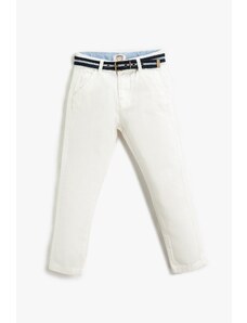 Koton Boys' Slim Fit Belt and Pocket Fabric Trousers 3skb40009tw