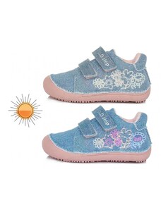 Detské dievčenské plátené topánky Barefoot D.D.Step Sky Blue C063-318
