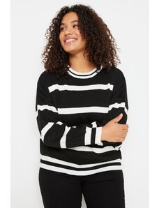 Trendyol Curve Čierny pletený sveter s výstrihom