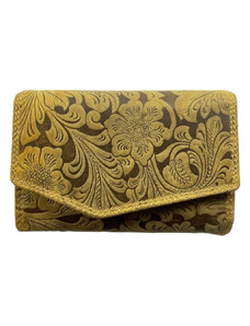 Roberto Dámská kožená peňaženka s motivem - žltá 2819