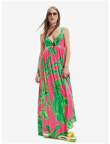 Green-pink Desigual Damila Dress - Ladies